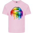 LGBT Bitten Rainbow Lip Gay Pride Day Kids T-Shirt Childrens Light Pink