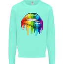 LGBT Bitten Rainbow Lip Gay Pride Day Mens Sweatshirt Jumper Peppermint