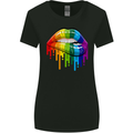 LGBT Bitten Rainbow Lip Gay Pride Day Womens Wider Cut T-Shirt Black