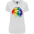 LGBT Bitten Rainbow Lip Gay Pride Day Womens Wider Cut T-Shirt White