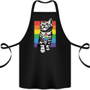 LGBT Cat Gay Pride Day Awareness Cotton Apron 100% Organic Black
