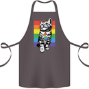 LGBT Cat Gay Pride Day Awareness Cotton Apron 100% Organic Dark Grey