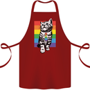LGBT Cat Gay Pride Day Awareness Cotton Apron 100% Organic Maroon