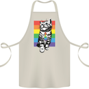 LGBT Cat Gay Pride Day Awareness Cotton Apron 100% Organic Natural