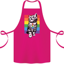 LGBT Cat Gay Pride Day Awareness Cotton Apron 100% Organic Pink
