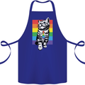 LGBT Cat Gay Pride Day Awareness Cotton Apron 100% Organic Royal Blue