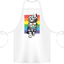 LGBT Cat Gay Pride Day Awareness Cotton Apron 100% Organic White
