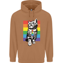 LGBT Cat Gay Pride Day Awareness Mens 80% Cotton Hoodie Caramel Latte