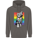 LGBT Cat Gay Pride Day Awareness Mens 80% Cotton Hoodie Charcoal