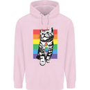 LGBT Cat Gay Pride Day Awareness Mens 80% Cotton Hoodie Light Pink