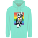 LGBT Cat Gay Pride Day Awareness Mens 80% Cotton Hoodie Peppermint