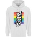 LGBT Cat Gay Pride Day Awareness Mens 80% Cotton Hoodie White
