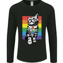 LGBT Cat Gay Pride Day Awareness Mens Long Sleeve T-Shirt Black