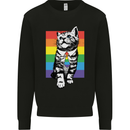 LGBT Cat Gay Pride Day Awareness Mens Sweatshirt Jumper Black