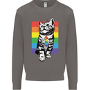 LGBT Cat Gay Pride Day Awareness Mens Sweatshirt Jumper Charcoal