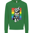 LGBT Cat Gay Pride Day Awareness Mens Sweatshirt Jumper Irish Green