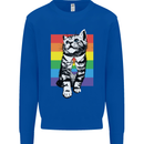 LGBT Cat Gay Pride Day Awareness Mens Sweatshirt Jumper Royal Blue