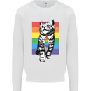 LGBT Cat Gay Pride Day Awareness Mens Sweatshirt Jumper White