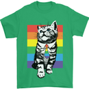LGBT Cat Gay Pride Day Awareness Mens T-Shirt 100% Cotton Irish Green