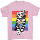LGBT Cat Gay Pride Day Awareness Mens T-Shirt 100% Cotton Light Pink