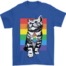 LGBT Cat Gay Pride Day Awareness Mens T-Shirt 100% Cotton Royal Blue