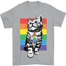 LGBT Cat Gay Pride Day Awareness Mens T-Shirt 100% Cotton Sports Grey