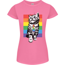 LGBT Cat Gay Pride Day Awareness Womens Petite Cut T-Shirt Azalea