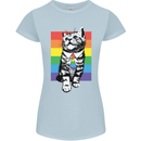 LGBT Cat Gay Pride Day Awareness Womens Petite Cut T-Shirt Light Blue