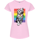 LGBT Cat Gay Pride Day Awareness Womens Petite Cut T-Shirt Light Pink