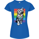 LGBT Cat Gay Pride Day Awareness Womens Petite Cut T-Shirt Royal Blue