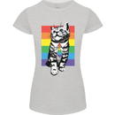 LGBT Cat Gay Pride Day Awareness Womens Petite Cut T-Shirt Sports Grey