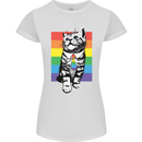 LGBT Cat Gay Pride Day Awareness Womens Petite Cut T-Shirt White