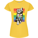 LGBT Cat Gay Pride Day Awareness Womens Petite Cut T-Shirt Yellow