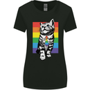 LGBT Cat Gay Pride Day Awareness Womens Wider Cut T-Shirt Black