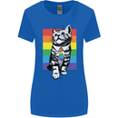 LGBT Cat Gay Pride Day Awareness Womens Wider Cut T-Shirt Royal Blue