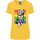 LGBT Cat Gay Pride Day Awareness Womens Wider Cut T-Shirt Yellow