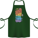 LGBT Cats Cotton Apron 100% Organic Forest Green