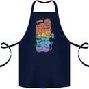 LGBT Cats Cotton Apron 100% Organic Navy Blue