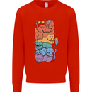 LGBT Cats Kids Sweatshirt Jumper Bright Red