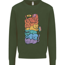 LGBT Cats Kids Sweatshirt Jumper Forest Green