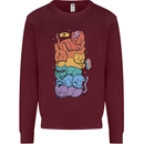 LGBT Cats Kids Sweatshirt Jumper Maroon