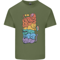 LGBT Cats Mens Cotton T-Shirt Tee Top Military Green