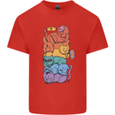 LGBT Cats Mens Cotton T-Shirt Tee Top Red
