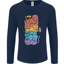 LGBT Cats Mens Long Sleeve T-Shirt Navy Blue