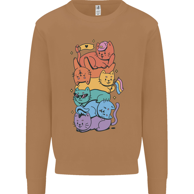 LGBT Cats Mens Sweatshirt Jumper Caramel Latte