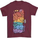 LGBT Cats Mens T-Shirt 100% Cotton Maroon