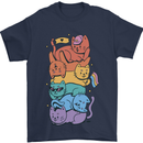 LGBT Cats Mens T-Shirt 100% Cotton Navy Blue