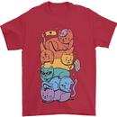 LGBT Cats Mens T-Shirt 100% Cotton Red