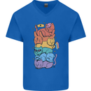 LGBT Cats Mens V-Neck Cotton T-Shirt Royal Blue