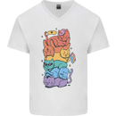 LGBT Cats Mens V-Neck Cotton T-Shirt White